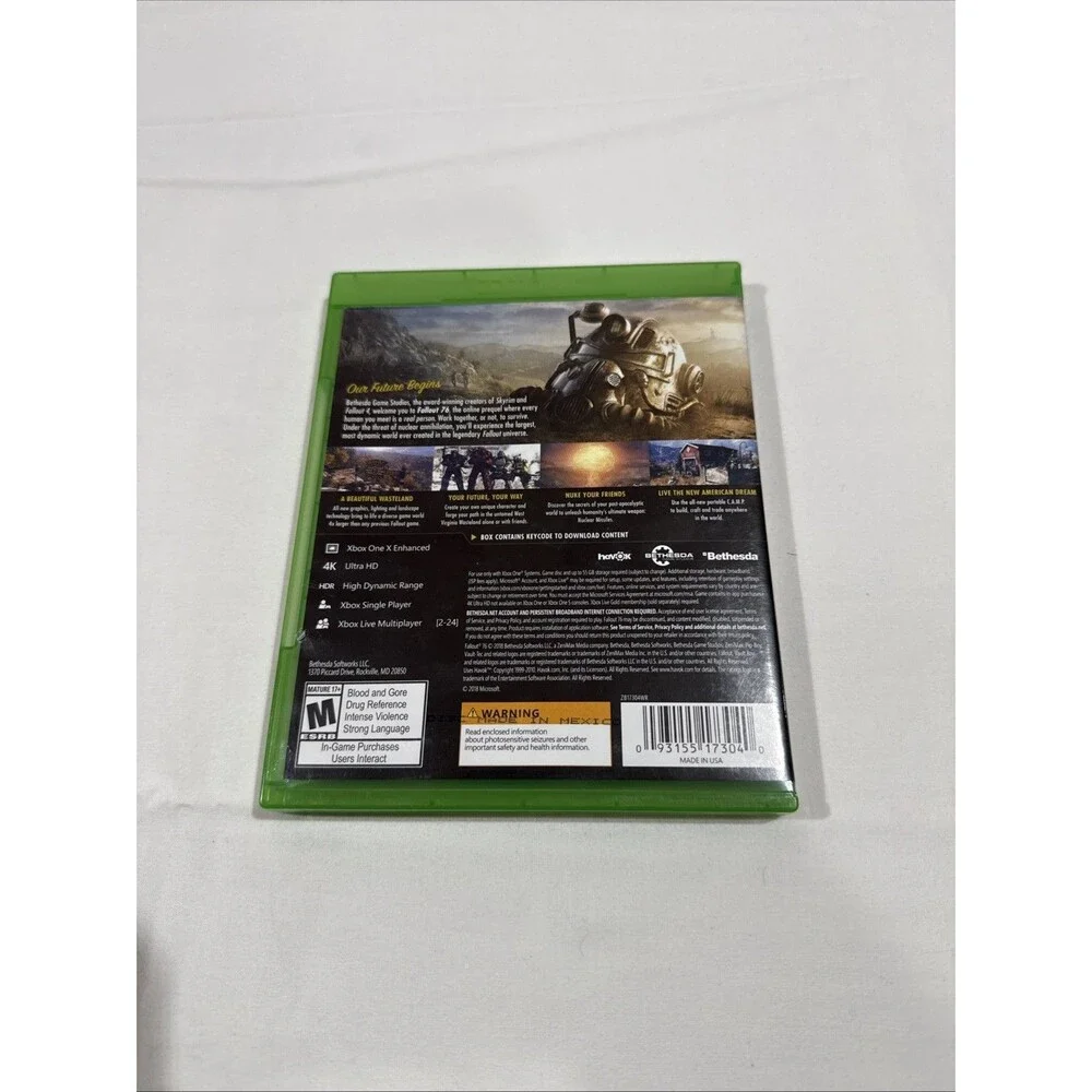 Bethesda Fallout 76 Xbox One Multiplayer HDR 4K Ultra HD X Enhanced